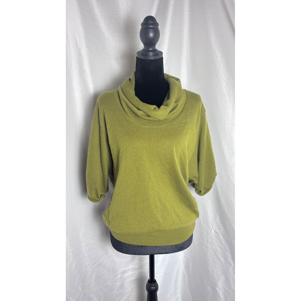 Ann Taylor LOFT Sweater Women MP Green NWOT Cowl Neck Merino Wool Dolman Sleeve